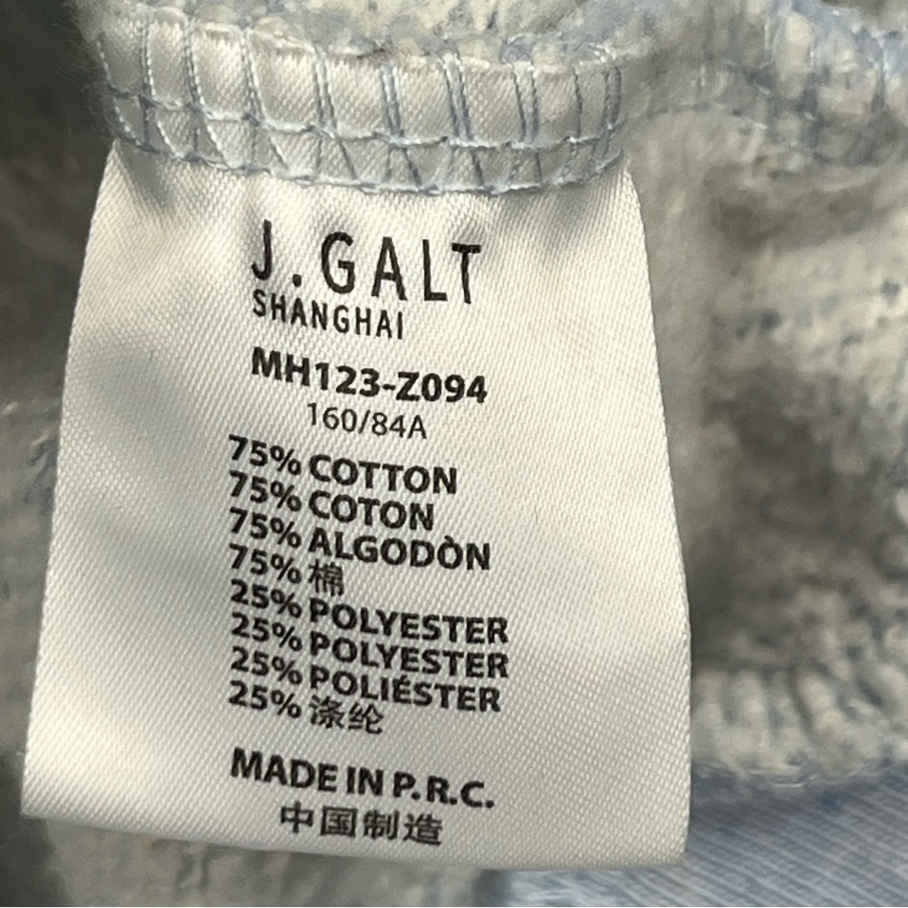 John Galt blue cropped full zip sweatshirt hoodie cotton poly jacket, OS. - Picture 8 of 8